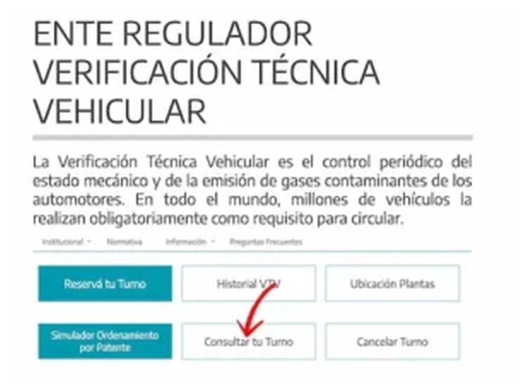 Paso 1 para consultar o cambiar el turno de la VTV en Mar del Plata